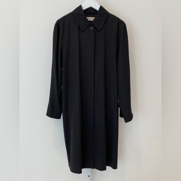 CALVIN KLEIN COLLECTION LIGHTWEIGHT SILK COAT 6 - Picture 8 of 16